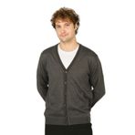 Ateş Triko V Yaka Yün Hırka, XL, 8060920252010, Koyu Gri, Erkek