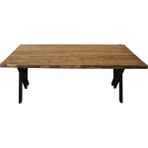 Ateş Wooden Doğal Ahşap Köknar Kütük Yemek Masası - 100 x 80 x 75 cm