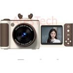 AteşTech Çocuklar Için Profesyonel Dijital Fotoğraf Makinesi Kamera – 48MP | 1080P Hd | Flip Ekranlı | 8x Zoom | Selfie Kamera - Kahverengi