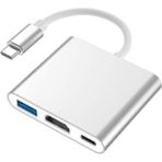 AteşTech Macbook Uyumlu 4k Type C To 3 Portlu Hdmı Usb Type-c Çevirici Adaptör