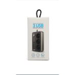 AteşTech Termal Akım Korumalı 3'lü Priz 3 Usb'li Uzatma Kablosu