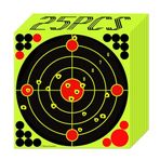 ATFLBOX 25Pack Çekim Hedefi 12 İnç Bulleye Süper Sıçramak Kağıt Hedef ve Yapışkan Hedef. Açık ve Kapalı aralıklarda Çekim. Tüfek için Rective - Tabanca - Airsoft - Havalı Tüfek