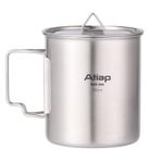 ATiAP Kamp Kupası Tencere Paslanmaz Çelik 750 ml Kamp Su Kupası Katlanabilir Kulplu ve Kapaklı Taşınabilir Dış Mekan Kamp Sırt Çantası Yürüyüş için (750 ml Pot)