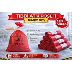 Atık Poşeti Boy 10'Lu 5 Rulo Kırmızı Atık Atık Poşeti Seti