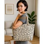 Atiker Dokuma Ham Bez Omuz Çantası 35X40 cm Ultra Lüks Baskılı - DOK017