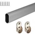 Atılım Oval Alüminyum Dolap Içi Askı Borusu+2 Adet Flanş+Vidaları - 110 cm