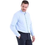 Atilla Özer Dormen Classics Erkek Kolay Ütülenebilir Regular Fit Geniş Kesim Klasik Yaka Cepli Gömlek - Buz - Mavi