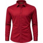 Atilla Özer Slim Fit Pamuk Saten Uzun Kol Erkek Gömlek - 7534 - Bordo