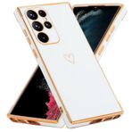 ATISIJIE Samsung Galaxy S23 FE Kılıf,Elektroliz Aşk Kalp Kılıf Yumuşak TPU Kaplama Tampon Koruyucu İnce Darbeye Dayanıklı Telefon Kılıfı Kızlar Kadınlar(LKAX-Beyaz)