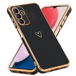 ATISIJIE Samsung Galaxy S24 Kılıf,Elektroliz Aşk Kalp Kılıf Yumuşak TPU Kaplama Tampon Koruyucu İnce Darbeye Dayanıklı Telefon Kılıfı Kızlar Kadınlar(LKAX-Siyah)