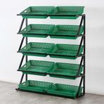 Atıştırmalık saklama rafı, 4/5 katlı ticari süpermarket meyve rafı, sebze rafı, perakende sergi rafı, büyük kapasiteli atıştırmalık saklama sepeti, yemek odası/tekli için