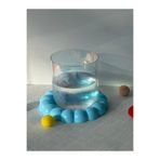 Atiye Studio El Yapımı Mavi Dekoratif Kabartmalı Bardak Altlığı | Takı Düzenleyici | Anahtarlık Tabağı Mavi 7 x 14