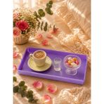 Atiye Studio | Pleksi Dekoratif Tepsi | Akrilik Organizer Tepsi | Masa Üstü Düzenleyici | Sunum | Hediyelik Tepsi | 22X14 cm - Lila