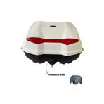 ATK 52 Litre Otomatik Kilit Motosiklet Çantası - (SIRT DAYAMA PEDİ DAHİL)-(AÇIK GRİ RENK GRİ REFLEKTÖR)