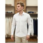 Atk Giyim Atkgiyim Erkek Slim Fit Gizli Düğme Detaylı Pamuklu Saten Gömlek - 5 Renk Seçeneği Klasık Gömlek Spor Kesim Takım Elbise Gömleği - Beyaz