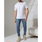 Atk Giyim Erkek Beyaz Oversize Basic Tişört | Geniş Kesim Pamuklu Tişört