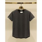 Atk Giyim Erkek Oval Kesim Geniş Açık Yaka Tişört - Etek Ucu Kavisli Casual T-Shirt - Antrasit - Amber - XL
