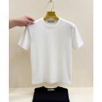 Atk Giyim Erkek Oval Kesim Geniş Açık Yaka Tişört - Etek Ucu Kavisli Casual T-Shirt - Beyaz