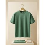 atk Giyim Erkek Oversize Rahat Kesim Dokulu Tişört - Oval Kesim Premium T-Shirt Gece Siyahı Krem Antrasit Mor Indigo Mavi - Su Yeşili - XL