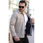 Atk Giyim Erkek Su Geçirmez Ekstra Hafif Kanvas Mevsimlik Mont erkek Kanvas Ceket Su Geçirmez Ince Mont Ekstra Hafif Yapı - Krem - 2XL