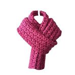 Atkı El Örgüsü Yünlü Kadın Fuşya Mora Knit