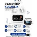 Atl Atlantis 360MAH 6 Saat Dinleme Süresi 5.0 Bluettoh Versiyonu Kablosuz Bluettohlu Kulaklık Dokunmatil Ekranlı Kablosuz Kulaklık Silikon Kılıf Hediyeli Gürültü Azaltma Güçlü Bass Performansı - Beyaz