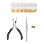 Atlama Halkaları Kiti, Takı Için Atlama Halkaları Yapma Kiti ıstakoz Tokalı DIY 1 Kutu Karışık Çinko Alaşım Kolye Konektör Yüzük Takı Bulguları Set Kit Aksesuarları (pense ile)
