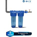 Atlantis Daire Bina Girişi 10 İnch 2 Aşama Su Arıtma Yumuşatma Cihazı(Filtresiz,İçi Boş)