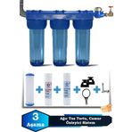 Atlantis Daire Bina Girişi 10 inch 3 Aşama Su Arıtma Yumuşatma Cihazı(TOZ TORTU,ÇAMUR ÖNLEYİCİ SET)
