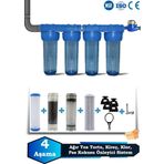 Atlantis Daire Bina Girişi 10 inch 4 Aşama Su Arıtma Yumuşatma Cihazı(KOKU,KİREÇ,KLOR ÖNLEYİCİ)