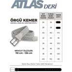 Atlas Deri Hakiki Deri Erkek Örgü Esnek Kemer – 3,5cm - 120 cm - Lacivert