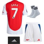 Atlas Global Arsenal Boyuka Saka Çocuk Futbol Forma 4'lü Set Forma+Şort+Çorap+Bileklik - 001 - Beyaz - 7 - 8 Yaş