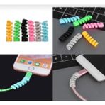 Atlas Hobi Şarj Kablo Koruyucu USB Koruyucu Silikon Spiral 6'lı Paket - 001-Renkli