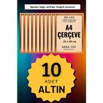 Atlas Sanat Galerisi 10 Adet A4 Çerçeve Diploma Belge Sertifika Fotoğraf Resim Çerçevesi Pvc 10Lu Altın
