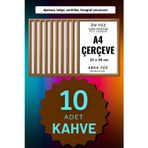 Atlas Sanat Galerisi 10 Adet A4 Çerçeve Diploma Belge Sertifika Fotoğraf Resim Çerçevesi Pvc 10Lu Kahverengi