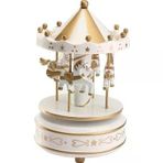 Atlı Karınca Müzik Kutusu Gold-Beyaz Renk Mz-417 Mirmh004k-Sst-1078