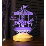 Atlıkarınca Led Lamba, İsimli Nostaljik Atlı Karınca Çocuk Odası Hediyesi Gece Lambası, Carousel Dekoratif Hediye Led Lamba