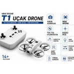 Atlt Atlantis T1 Mini 1080 Full Hd Kameralı 360° Dönüşlü Drone LED Işıklı 4 Pervaneli Dron Sabit Irtifa Asılı Kalma Kameralı Tek Tu Kalibrasyon Hava Dronu Hobi Foto ve Video Çekimi Uygulamadan Kontrol - Açık Gri