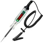 ATOBLIN Test Işığı Otomotiv, 3-72 V DC LED Dijital Devre Test Cihazı, Voltmetreli Ağır İş Işık Test Cihazı, Otomatik Voltaj Test Cihazı Elektrik Probu Test Kalemi Sigorta, Pil, Polarite için