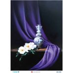 Atölye 7-77 Diamond Craft N: 2750 Siyah Fon Lacivert Kumaş Fonda Vazo 30X42 cm Dekopaj