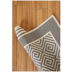 Atölye Alize 100X300cm Bukle Serisi Pamuklu Kilim Labirent Modeli Ekru-Gri