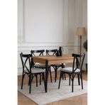 Atolye Casa 60x100cm Çam Katlanır Mutfak Masası Takımı Dolunay Model 1 Masa 4 Sandalye