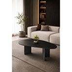Atolye Casa 80x140cm Siyah Orta Sehpa Sabit Oval Flap Model