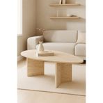 Atolye Casa 80x140cm Traverten Orta Sehpa Sabit Oval Flap Model