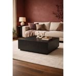 Atolye Casa 90x90cm Siyah Orta Sehpa Sabit Kare Lizbon Model