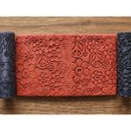 Atölye Dekupaj Model 200 - Çiçek Deseni - Deboss & Emboss İkili Set - Polimer Kil Seramik Çamuru Doku Oklavası