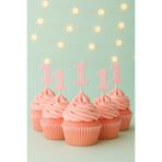 Atolye Doruk 20 ADET Pembe 1 Rakamı Cupcake Kürdanı- Kız Bebek 1 Yaş Doğum Günü Pasta Süsleme Malzemeler