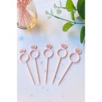 Atölye Doruk 30 ADET Pembe Yüzük Model Cupcake Kürdanı-Yüzük Pasta Süsleme Malzemeleri-PEMBE