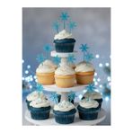 Atolye Doruk Mavi Kar Tanesi Cupcake Kürdanı-Elsa Doğum Günü Frozen Pasta Süsleme Malzemeleri