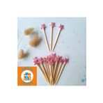 Atolye Doruk Pembe Yıldız Cupcake Kürdanı-Renkli Doğum Günü Parti Pasta Süsleme Malzemeleri-20 ADET